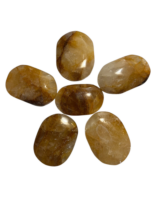 Golden Healer Quartz Palm Stone