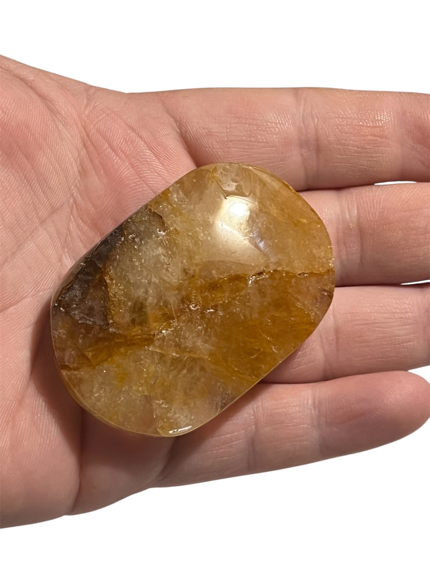 Golden Healer Quartz Palm Stone